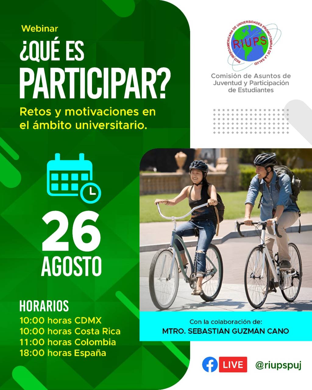 Webinar de la Comisión de Asuntos de Juventud y Participación de Estudiantes de la&nbsp;RIUPS