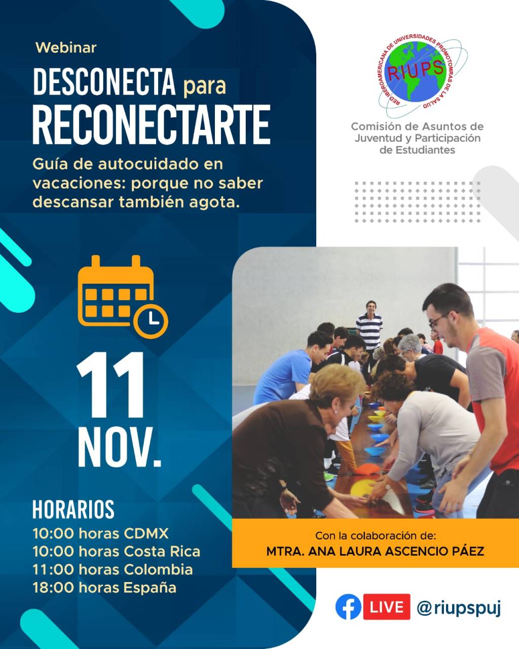 Webinar de la Comisión de Asuntos de Juventud y Participación de Estudiantes de la&nbsp;RIUPS