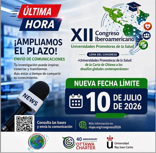 Ampliación del plazo de envío de resúmenes para el XII Congreso de la&nbsp;RIUPS