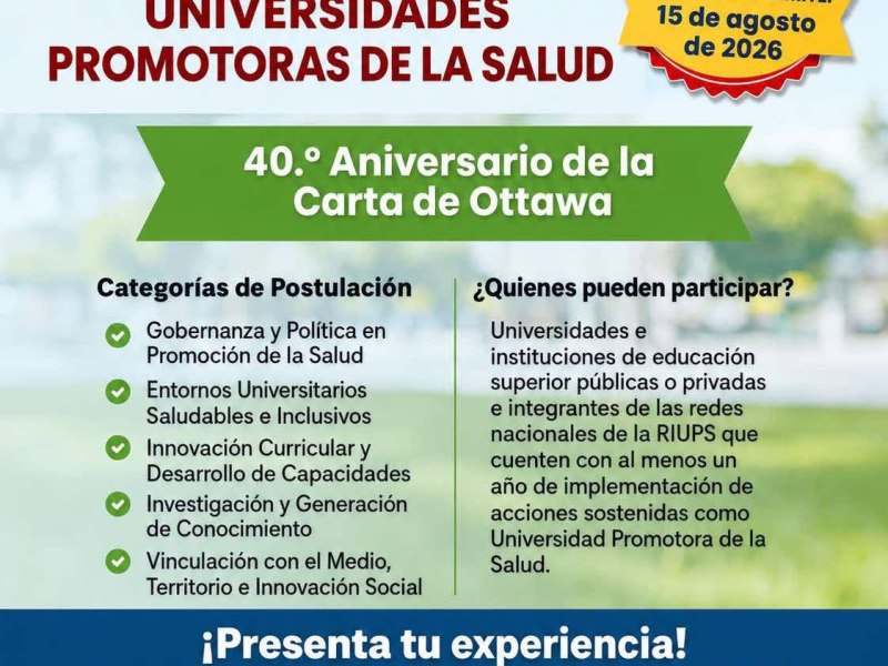 Convocatoria extendida | Universidades Promotoras de la&nbsp;Salud